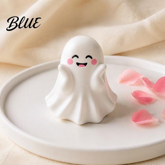 Cute Ghost Figurine Halloween Figurine Mini Cartoon Statue Little Spooky Small Vinyl Statue Desktop Ornament for Tiered Tray Home Table Decor Matte