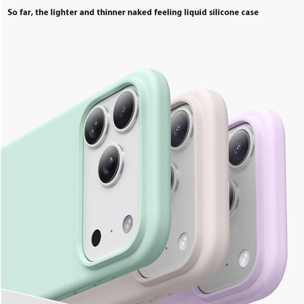 Pro pouzdro na iPhone 17 Pro Max Ultra tenký tekutý silikon+PC Kryt telefonu proti poškrábání s dotykovým ovládacím tlačítkem fotoaparátu