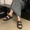 Simple Internet celebrity outer wear soft-soled slippers women's ins summer 2025 new black non-slip premium cool slippers