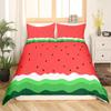 Watermelon Duvet Cover Set Kids Girls Delicious Fruit Print Bedding Set Pink Watermelon Pattern Room Decor Comforter Cover Sets