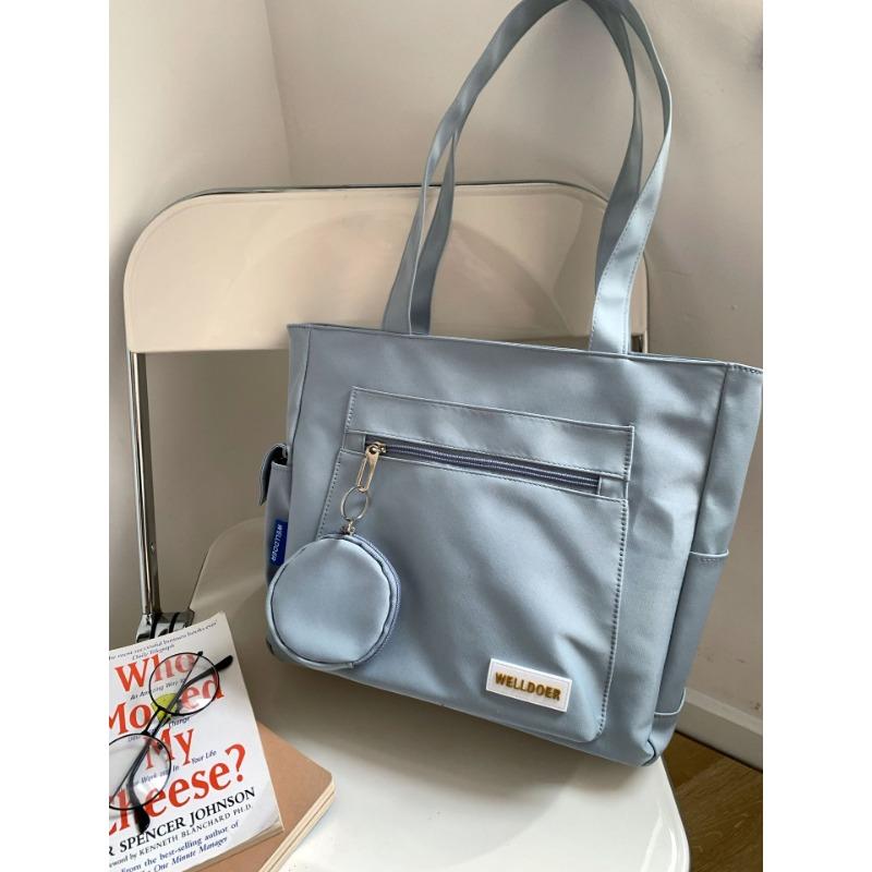 Canvas Bag Women's Shoulder Bag Japanese Simple Large-capacity Handbag Carrying Book Bag Class Bag Students Make Up A Missed Lesson Bag.