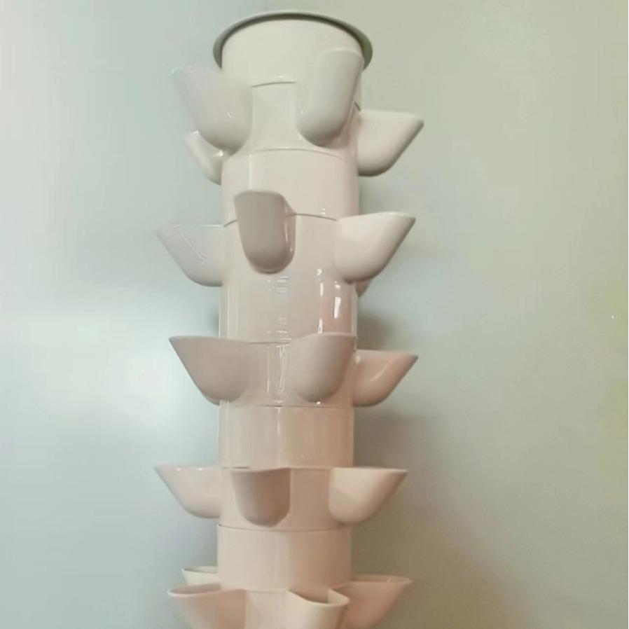 Cross-border Hydroponic Vertical Tower: Soilless Cultivation with Plant Lights, Available in 10, 15, 20, 25, and 30 Holes for Vegetable Growth.