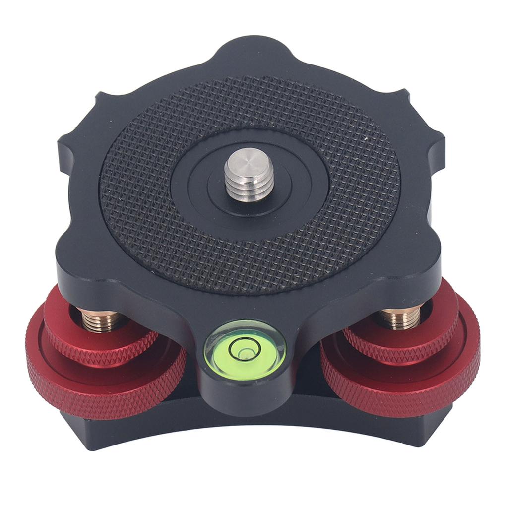 Tripod Head Leveling Base Camera Leveler Aluminum Alloy 3/8 Inch Thread Precise 3 Bubble Level Triple Wheel Leveler for Macro Pa