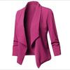 Damen Slim Fit Langarm Unifarben Blazer Vielseitige Stretchmanschette Revers Jacke für Bürokleidung, Eleganter Karriere Open Front Mantel für Pendler