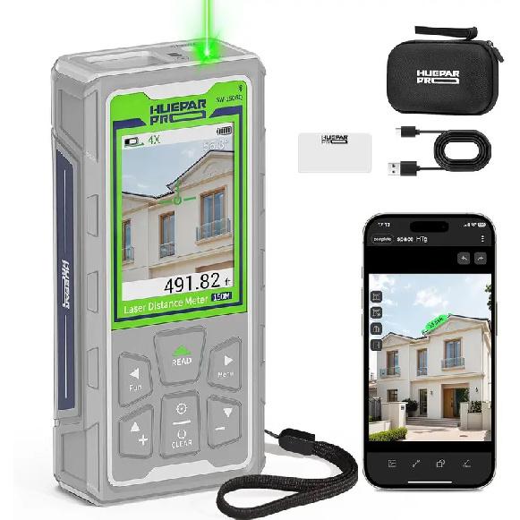 Huepar Pro SW-150GQ Laser Measuring Tool IP68 P2P Technology Laser distance meter  Laser Measure with Camera & Bluetooth