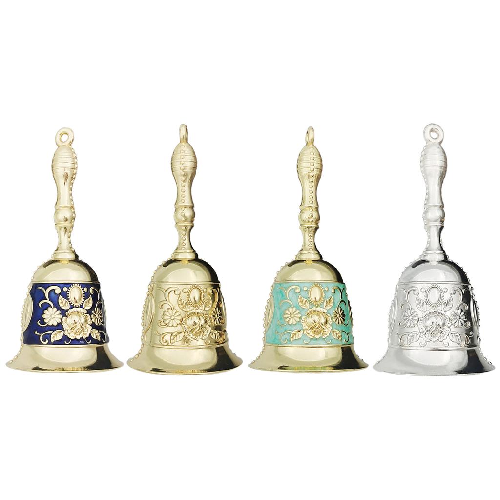 Loud Vintage Metal Call Hand Bells Delicate Designs Multipurpose Handbells for School Churchl Hotel Christmas Wedding
