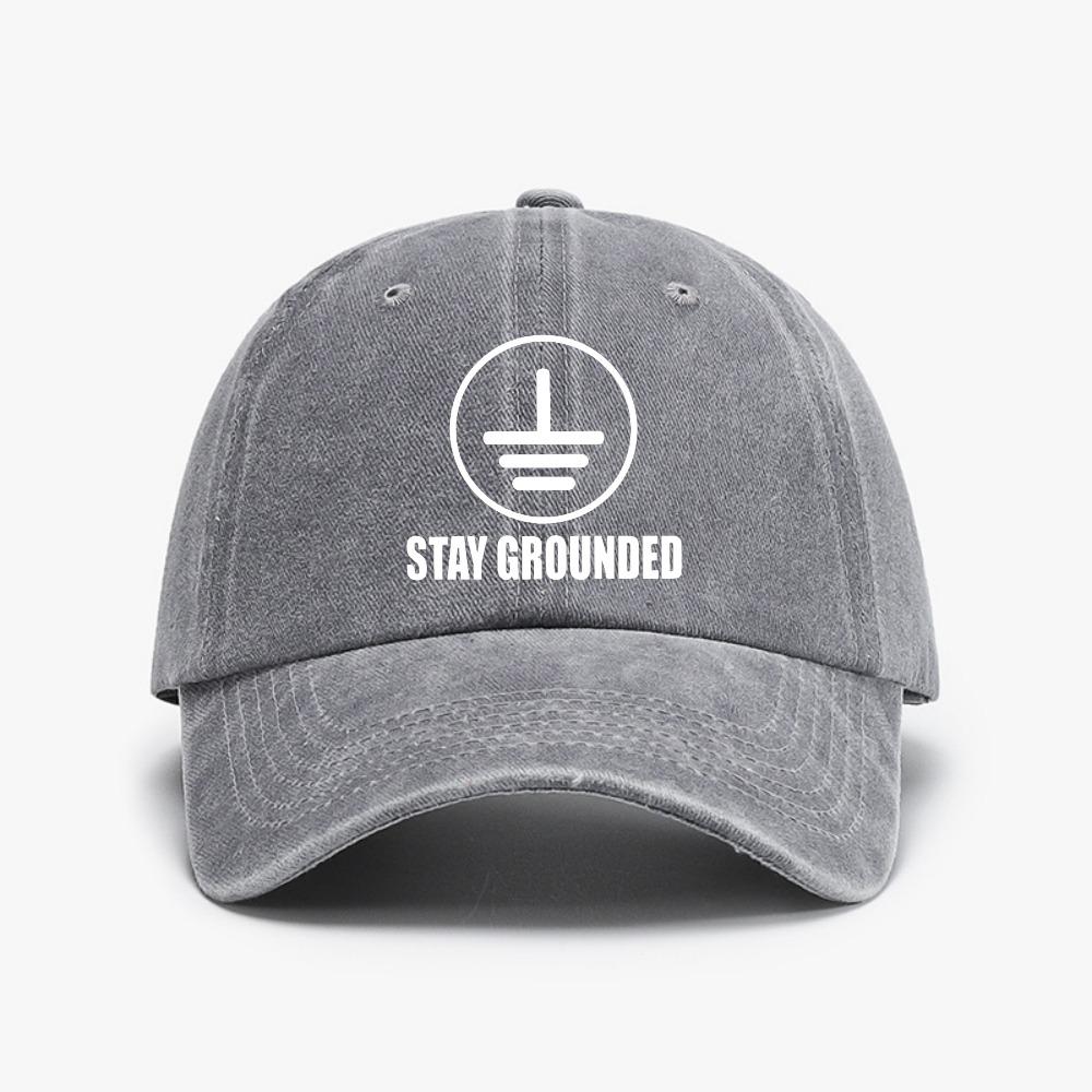 Stay Grounded Funny Nerd Engineer Gift Baseball Cap fashion Washed Distressed Denim caps Adjustable Snapback hats gorras Adjustable