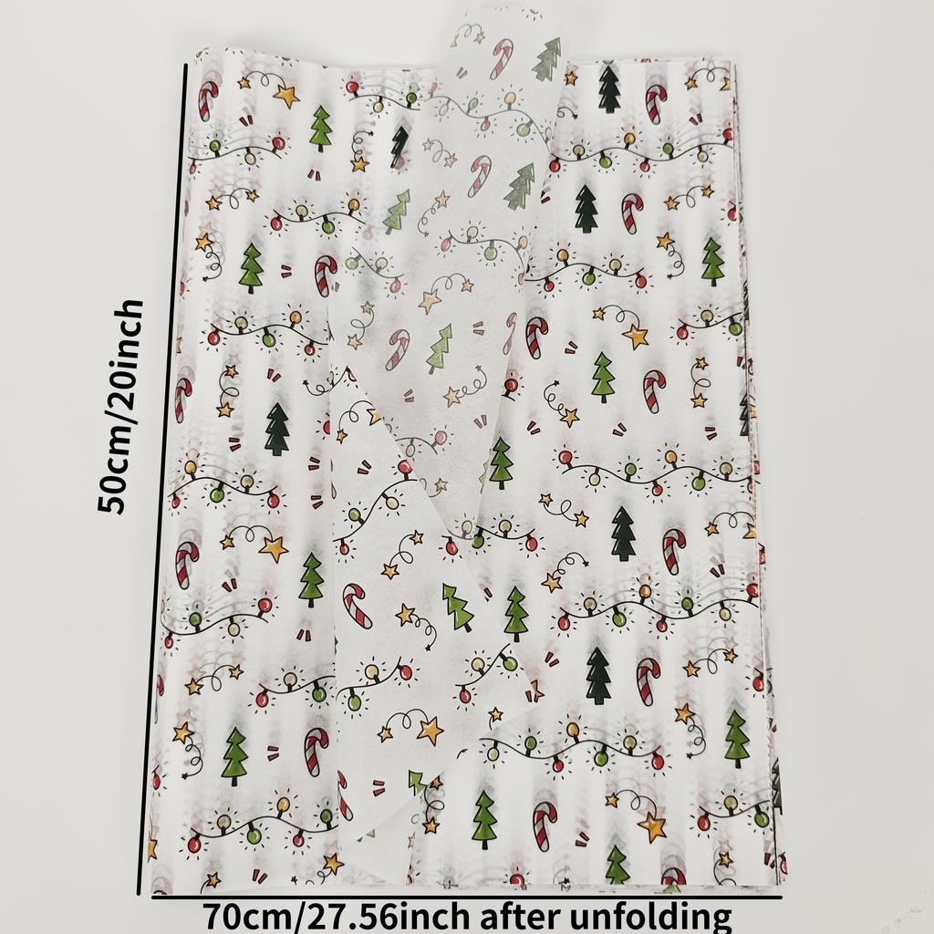 70x50cm Weihnachtspapier, Festliche Geschenkverpackung für Feiertagsdekorationen, Winter- & Erntedankgeschenke, Universell einsetzbar