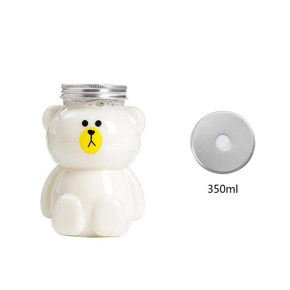 

Cute Plastic Juice Bottles Transparent Portable Clear Drinks Cup Cute Bear Water Bott