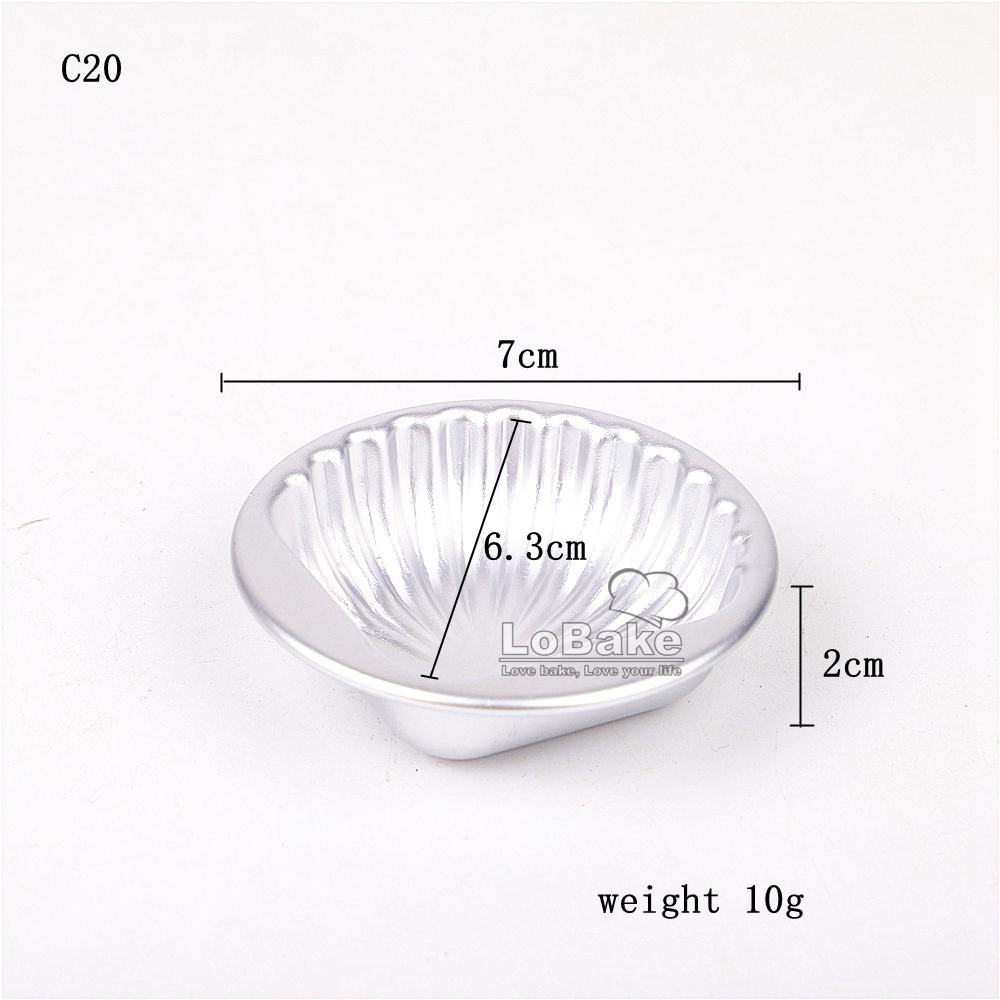 10pcs/lot Various Design Fluted Edge Wavy Flower Cup Boat Round Shape Aluminium Tart Mould Jelly Pudding Cup Cupcake Mold Baking