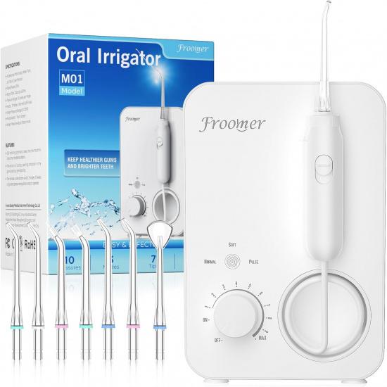 Water-Dental-Flosser-Pick for Teeth-3 Modes Water Teeth Cleaner 10 Pressures Waterproof Oral Irrigator, 600ML Countertop Water Dental Flosser Teeth
