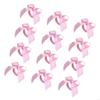12Pcs Striped Bowknot Tie Napkin Rings Satins Fabric Pearls Embellishment Dining Table Decoration Desktop Accessories HX6C