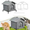 Outdoor Cat House, House,Warm,Windproof Protection Elevated Feet Shelter Cats Tent for Winter
