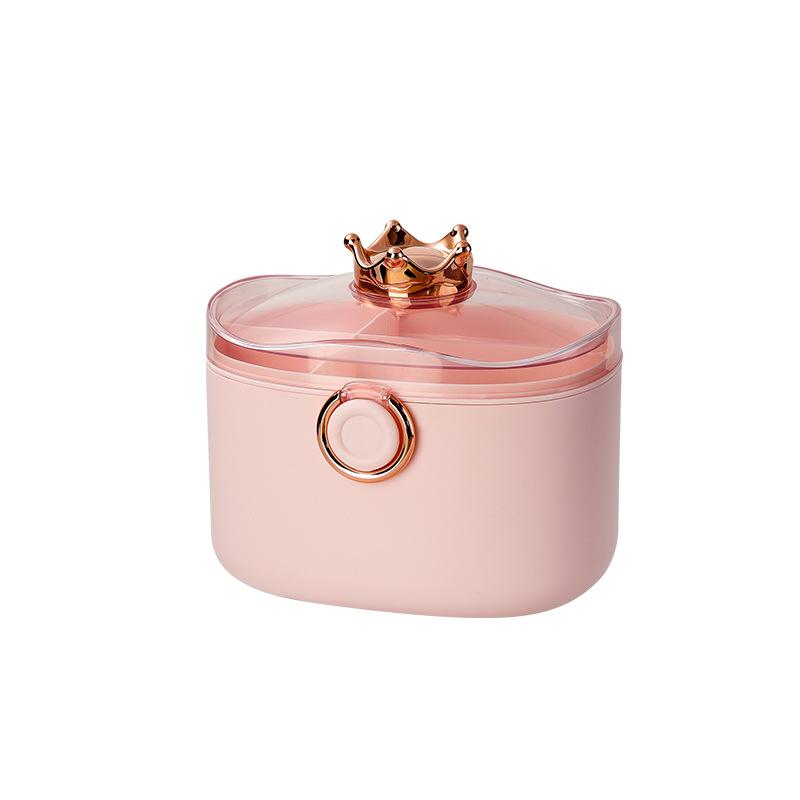 

Коробка для хранения корон, детская коробка для хранения аксессуаров для волос, большая вместимость, обруч для волос, настольный органайзер для украшений розовый