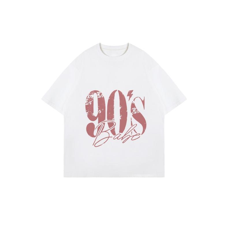 Oversized T-Shirt Black 90s Babe Graphic Print Casual Streetwear Fashion Women Summer Top