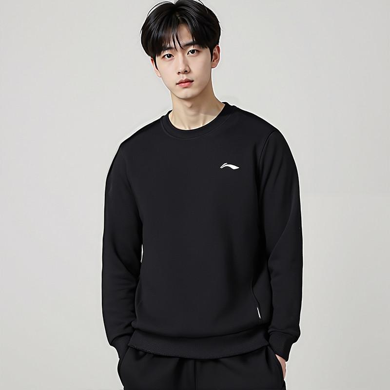 Li-Ning Casual Fashion Logo Loose Round Neck Sweatshirt Men tops AWDTE55-2