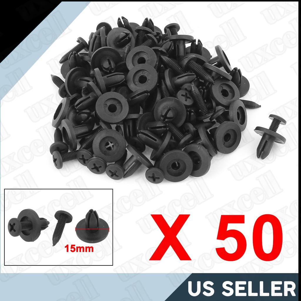 uxcell Plastic Rivet Fastener Clip Push Type Retainer 6mm Hole