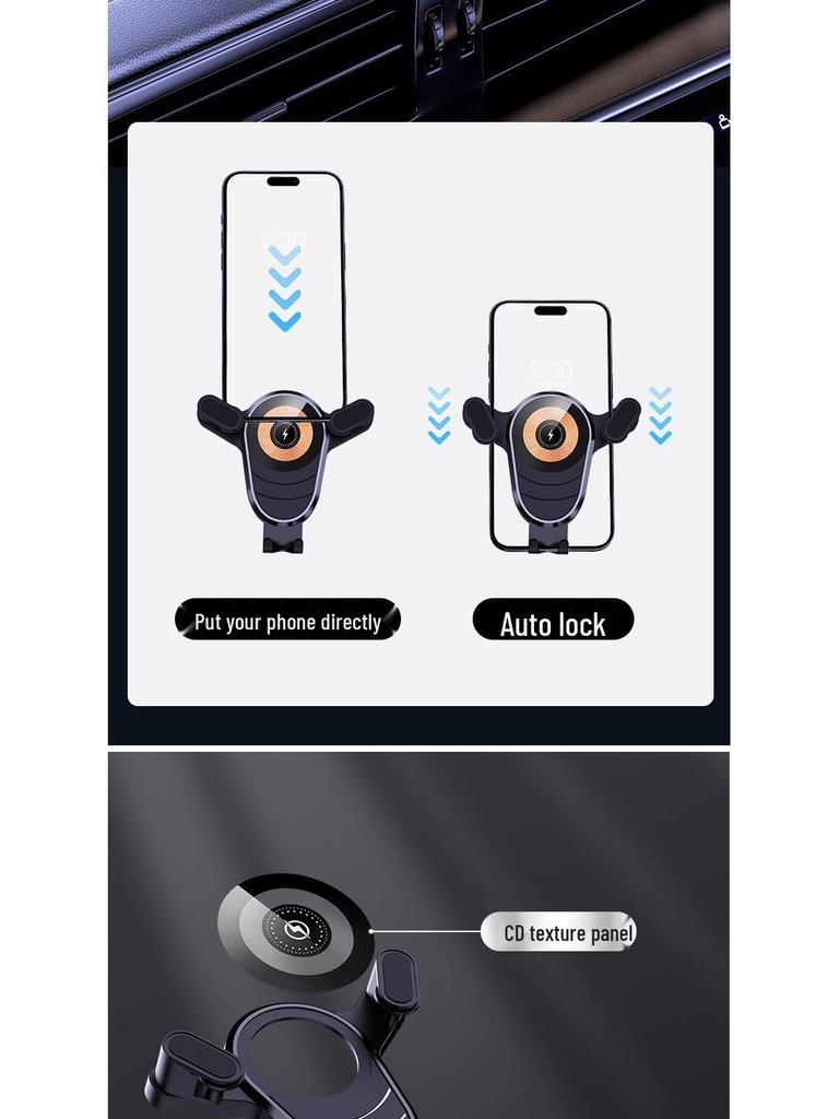 2026 Model Retractable 360° Rotating Car Phone Holder with 15W Fast Charging