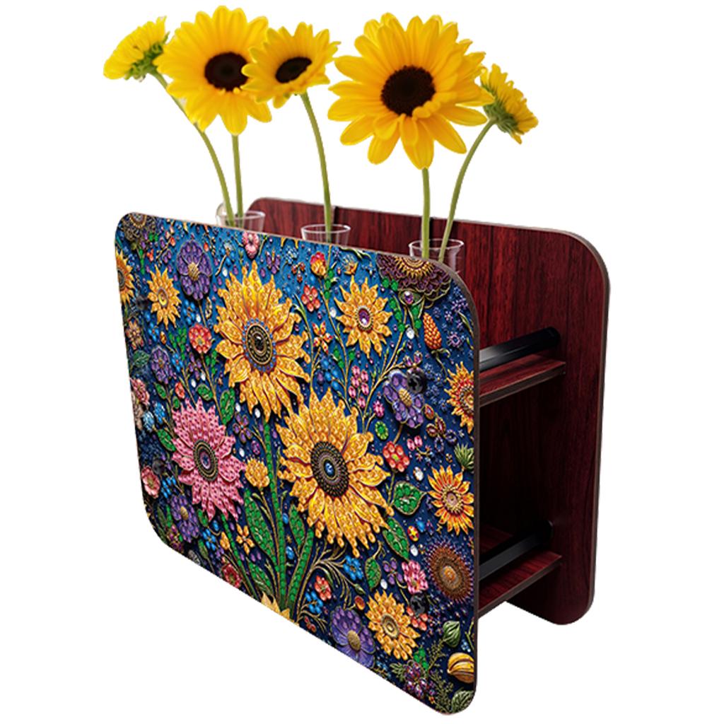 DIY Diamond Painting Wooden Tube Vase Two-Sided Pattern 5D DIY Vase Diamond Painting Kit for Adults Gift Idea Home Office Decor