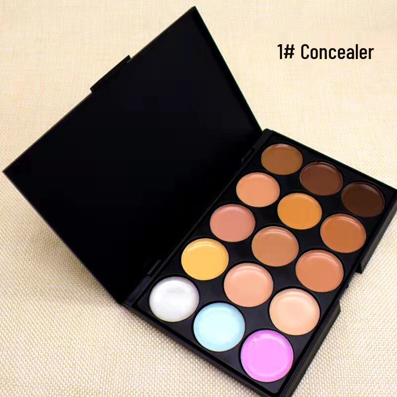 15-Color Waterproof Long-Lasting Concealer Palette for Dark Circles