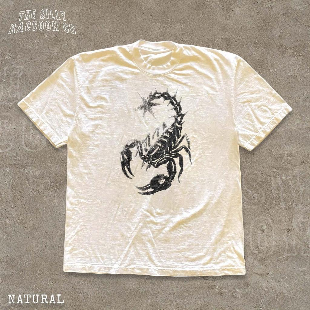 Scorpion Shirt Y2K Grunge Aesthetic Faded Streetwear T-shirt For Men Women