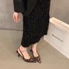 Fashion 2025 Women's Pointed Toe Hollow out High Heels Single Shoes Diamond Embellished Thin Heel Elegant Party Footwears