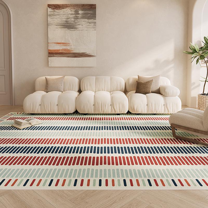 Cream-Style Non-Slip Living Room Rug, Dirt-Resistant Sofa Coffee Table Mat, Easy-Care Bedroom Floor Mat
