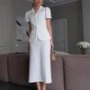 2025 Cross-border European and American Autumn New Cardigan Temperament Commuter Button Skirt Waist Fairy Hip Skirt Women's Clothing
