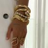 SHIXIN 4 Styles Smooth Metal Hug Shaped Wavy Cuff Spring Bangles Women Luxury Imitation Pearl Beads Bracelets 2026 New Jewelry