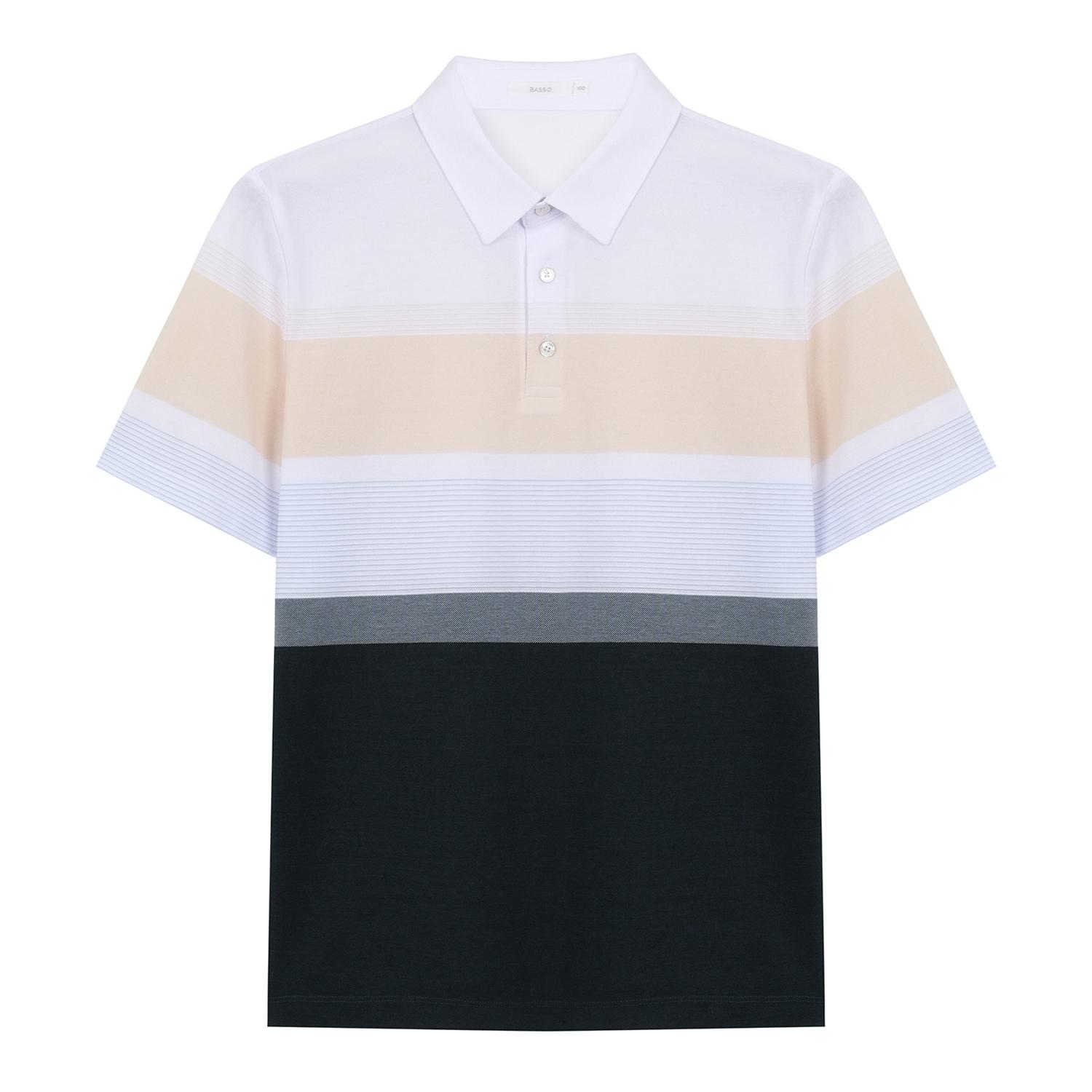 Basso Modern Colorblock Short Sleeve Collared T-Shirt (Bsy2Kt56A) Gn/95