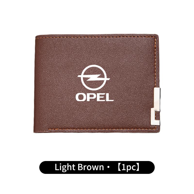New Fashion Business Wallet Leather Car Logo Card Holder Men Coin Purse For Opel Zafira Meriva Mokka Grandland Antara Ampera