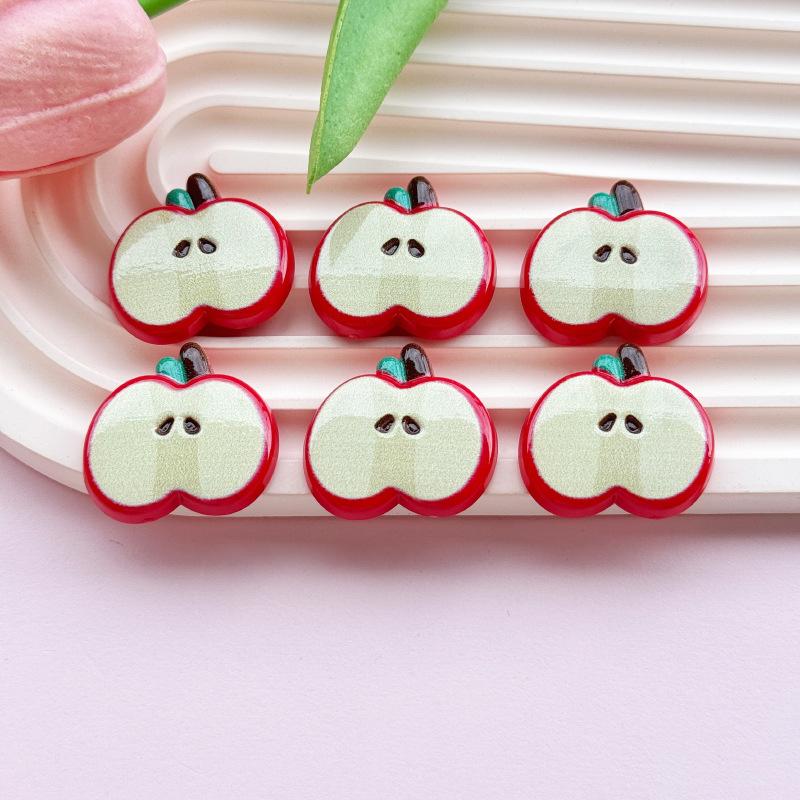 

Simulated Food Toys Apple Resin DIY Accessories Phone Cases Patch Hair Clips Hair Accessories 10pcs різнокольоровий