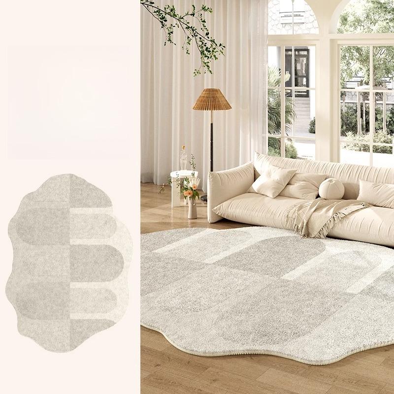 Fluffy Soft Lounge Floor Mat Thickend Plush Bedside Rug Cream Style Bedroom Decor Plush Irregular Shapes Carpets For Living Room