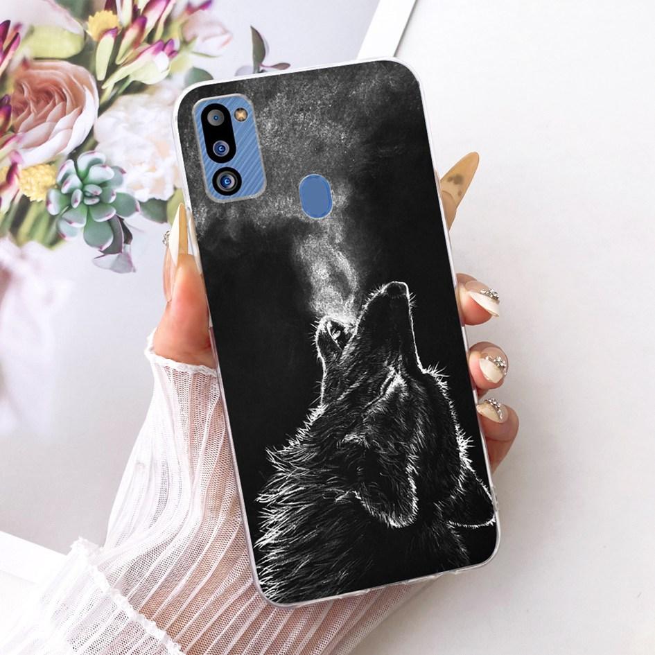 For Cover Samsung Galaxy M21 2021 Phone Case SM-M215G Shell Fashion Flower Soft Silicone Clear Cover For Samsung M21 2021 Fundas