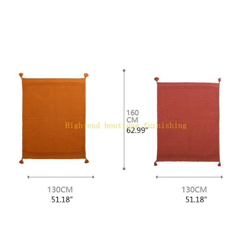 Nordic Chunky Sweater Knit Throw Blanket Solid Color Tassels Soft Warm Office Nap Air Conditioning Shawl Couch Sofa Chair