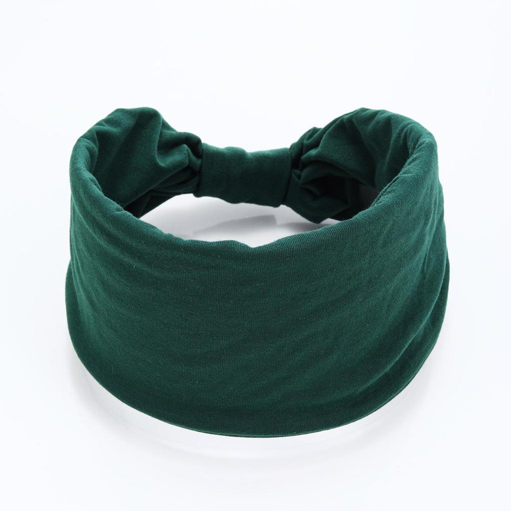 Bohemian Solid Color Stretchy Sports Headband - Sweat-Absorbing Yoga Hair Band Scarf Accessory