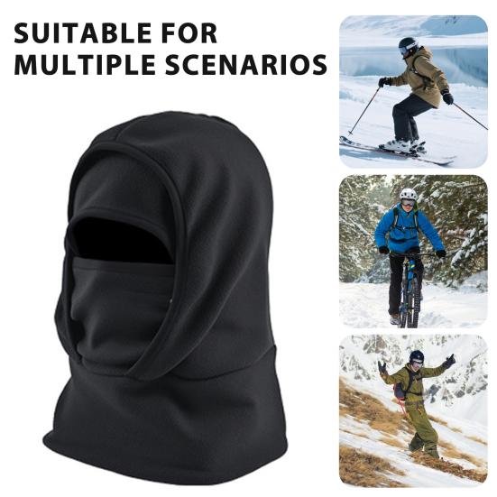 Skiing Headgear Outdoor Winter Warm Hat 3-in-1 Integrated Thermal Hood Scarf Face Guard Sports Running Hat