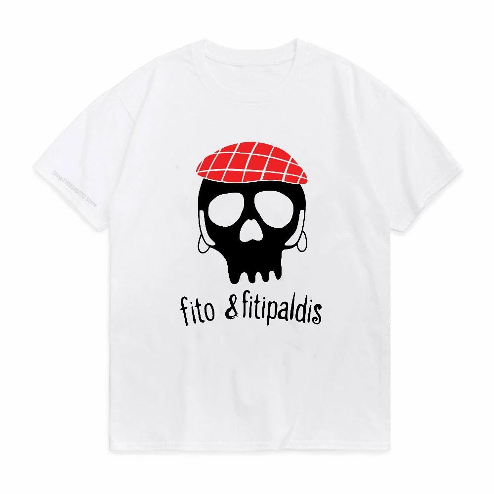 Fito Fitipaldis Skull With Red Beret TShirt Unisex Unisex Harajuku Summer Cotton Novelty Tee S