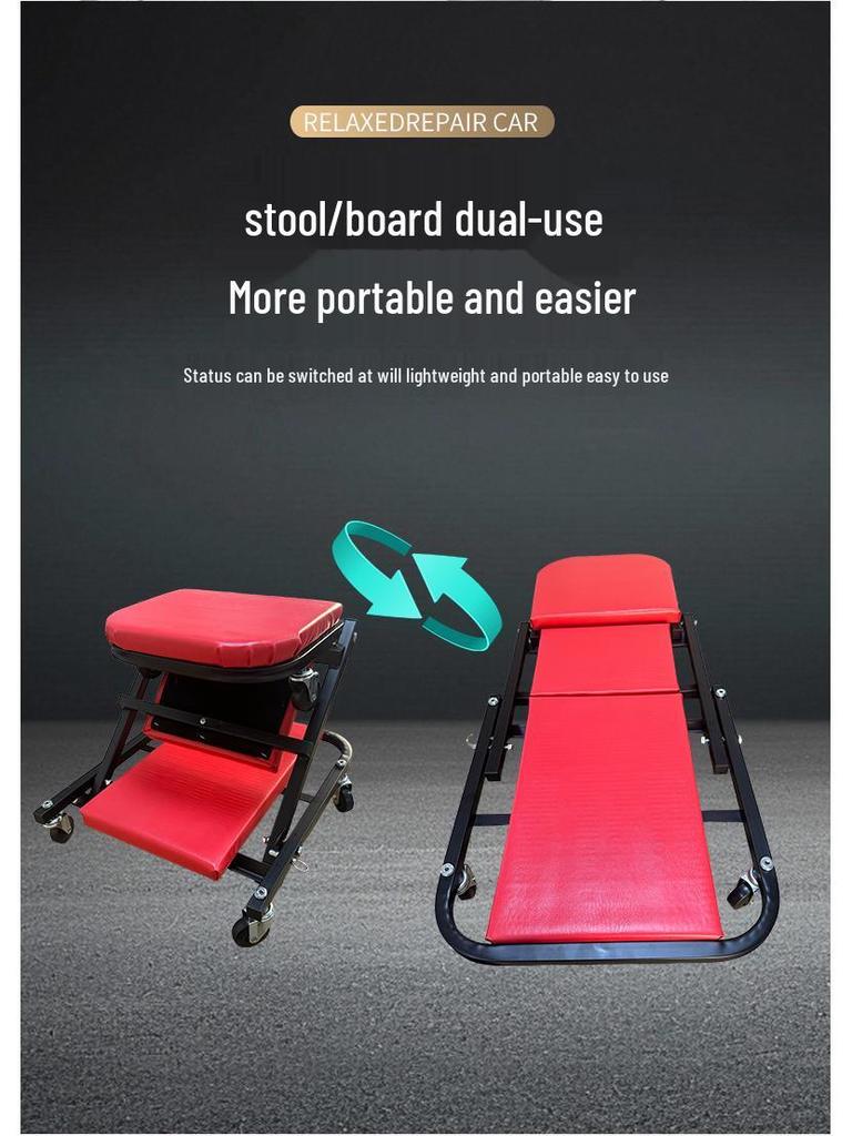 40-calowy poszerzony leżak warsztatowy z zagłówkiem i kółkami