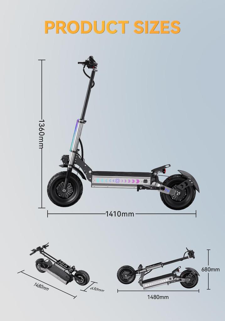 OOTD T90 4200W Off-road Scooter, 85 Km/h, 31.2 Ah Battery, 100 Km Range, Hydraulic Brakes, Suitable for Adults