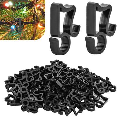 20pcs Christmas Light Clips Gutter Hooks - Plastic Outdoor  S-Clips, for String Lights & Rope Lights