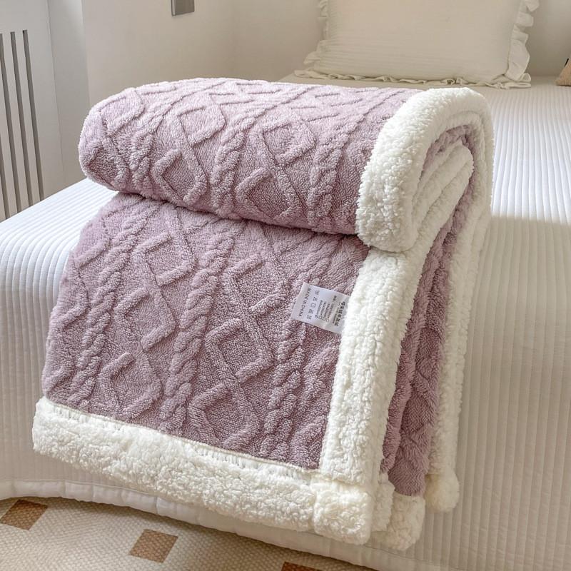 Thickened Winter Blanket Double Sided Fluff Plush Double Layer 3d Bed Sofa Warm