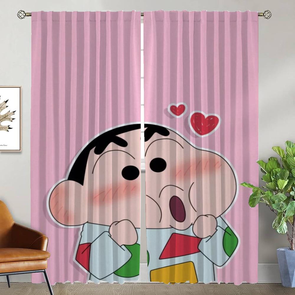 

Shades Crayon Shin-chans Хэллоуин украшения Шторы для спальни Домашний интерьер Шторы для гостиной Разделительная штора W50xH70cmx2pcs-CL