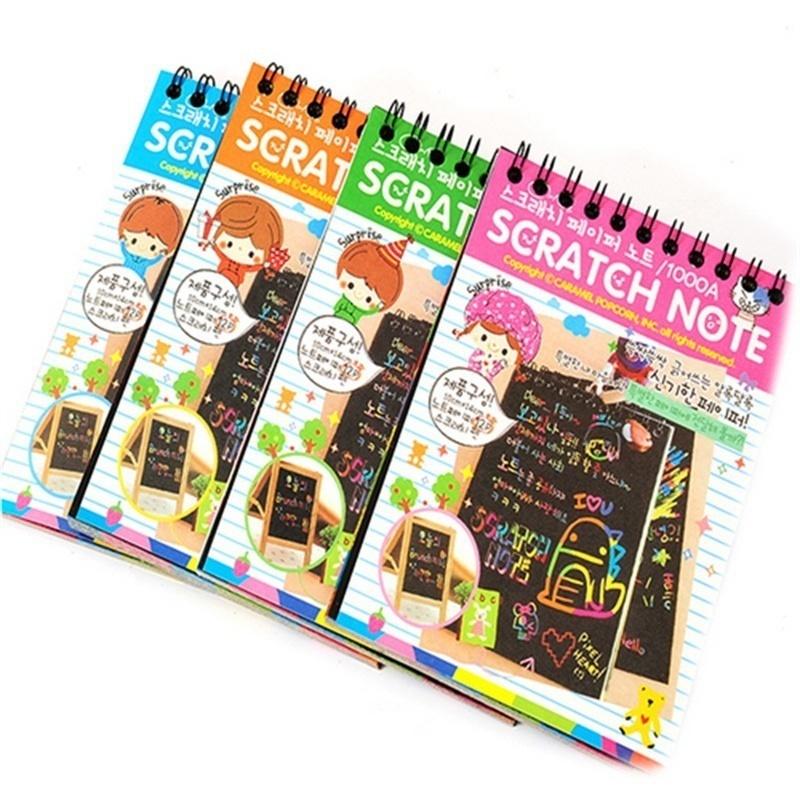 DIY Sketchbook Scratch Stickers Notepad Figure Painters Children Gift Toys Creative Imagination Office