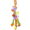 Colorful Giraffe Hanging Plush Toy For Baby Car Seat – Soft Rattle With Rings, Sensory Development Gift