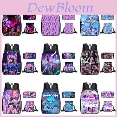 Kpop Demon Hunters School Backpack Set With Oxford Fabric And Air Cushion Straps For Students