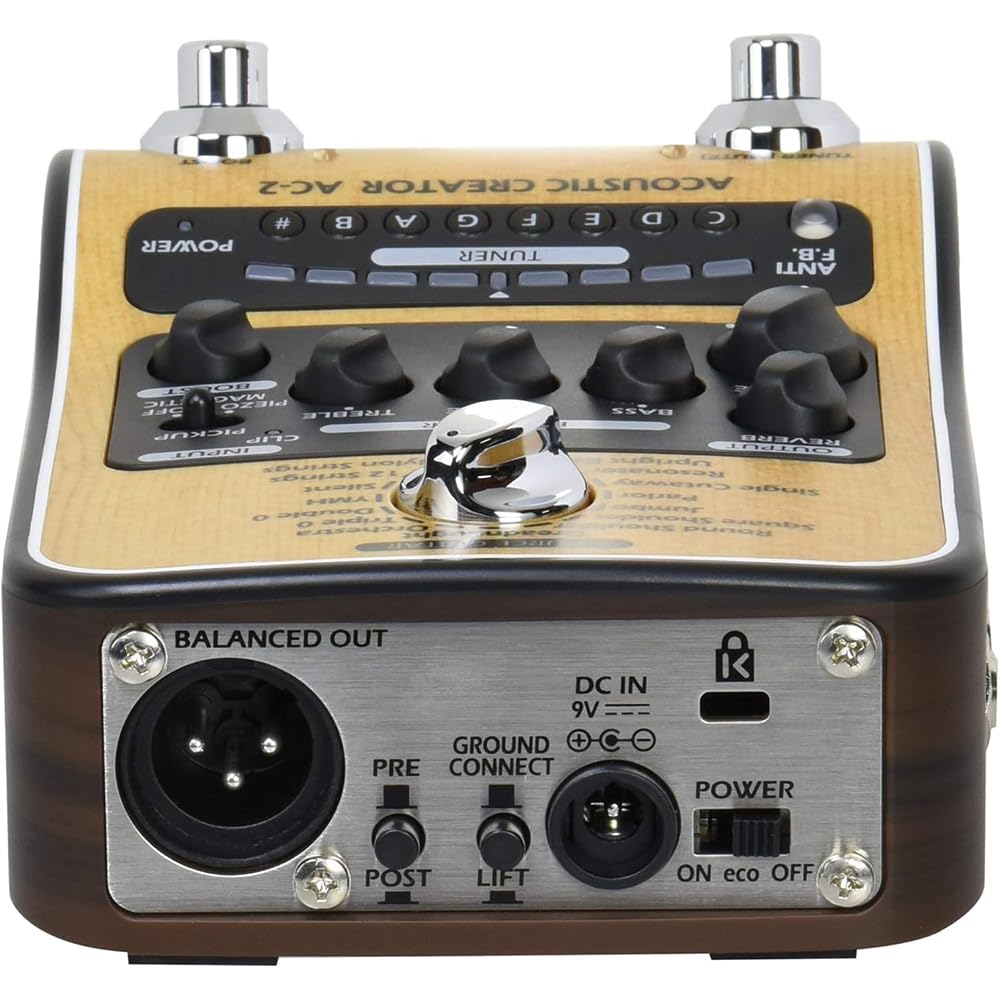 Zoom Acoustic Guitar Preamp with Piezo and Magnetic 16 DI XLR Battery Acoustic Guitar Performance and Beige Extended AC Adapter Included AC-2