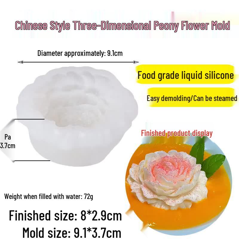 Ceedian Peony Flower Platter Silicone Mold