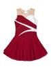 Girls Stylish Clothing Sleeveless Round Neckline Shiny Sequins Rhinestone Decorated Patchwork Style Hollow Back Skating Dance Dress