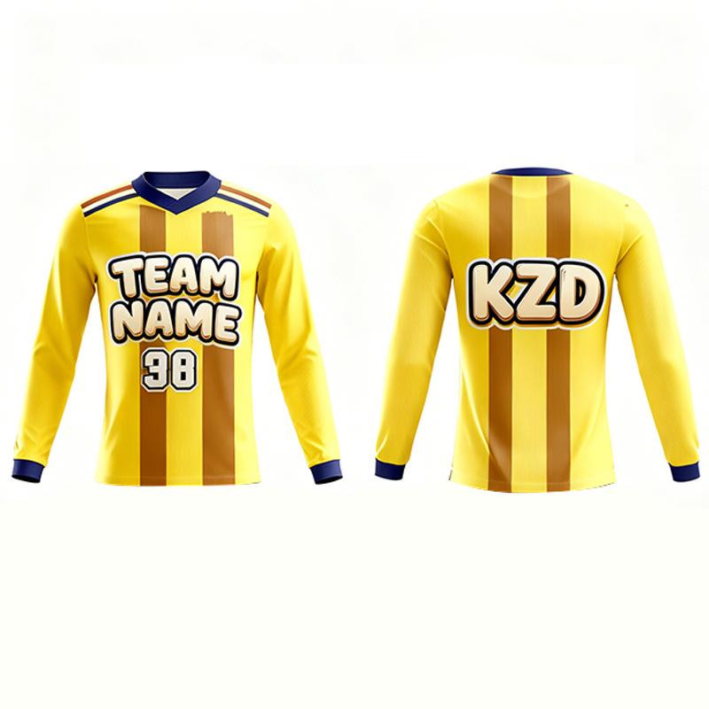 Custom Long Sleeve Football Kit: Quick-Dry, Breathable Team Jersey for Autumn/Winter Competition. 100 cm